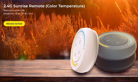 Mi-Light MiBoxer Sunrise luminozitate și control al temperaturii culorii controller telecomandă neagră DIM+CCT S1-B [7]