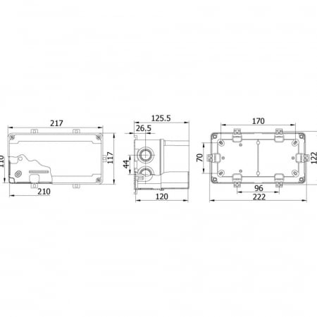 Doza electrica din plastic ABS 210x110x120mm IP67 IK06 inalta [1]