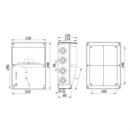 Panou din plastic ABS neechipat 10 module 290x210mm IP66 organizare de santier [1]