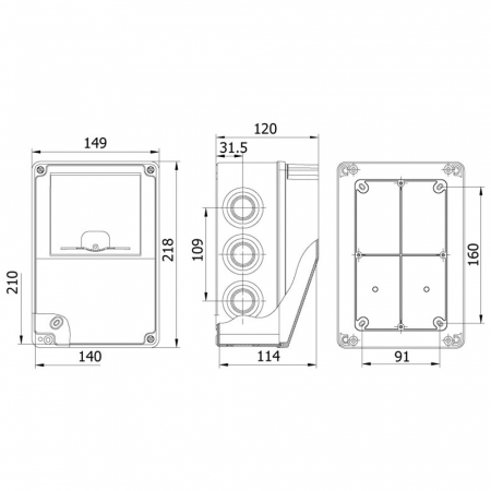 Panou din plastic ABS neechipat 7 module 218x149mm IP66 organizare de santier [4]