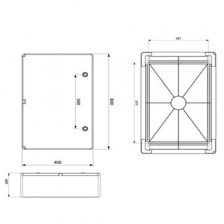 Panou electric ABS pentru distributie 600x400x200mm IP65 IK10 60 module [1]