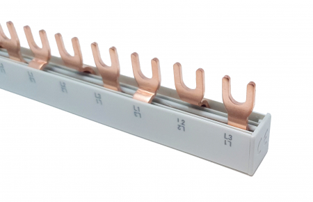 Pieptene busbar tip furca 3 poli 12 module(4x3 module) 63A 210mm 10mm² pentru conexiuni in sigurante [4]