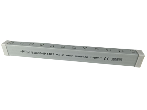 Pieptene busbar tip pin 4 poli (3x4 module) 12 module 80A  210mm 16mm² pentru conexiuni electrice in sigurante L1, L2, L3, N, izolata [4]