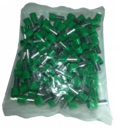 Accesorii electrice - Pini tubulari izolati terminali 16mm²  verzi set 100 bucati