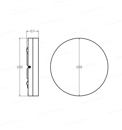 Plafoniera led 24W rotunda 280x57mm CCT lumina ajustabila calda (3000K 2070lm) naturala(4000K 2400lm) sau rece (2200lm) IP65 rezistenta la socuri IK10 100lm/W [3]