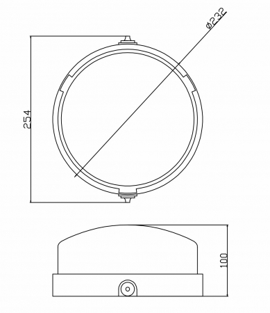 Plafoniera rotunda cu abajur din sticla 232x100mm E27 uzinala, maxim 100W IK06 IP44 cu montaj pe tavan sau perete,badt 3 ani garantie [2]