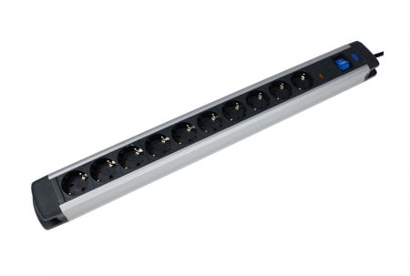 Prelungitoare casnice - Prelungitor 1.5m cablu H05VV-F 3G1.5 cu 10 prize schuko intrerupator si protectie supratensiune max 3500W IP20