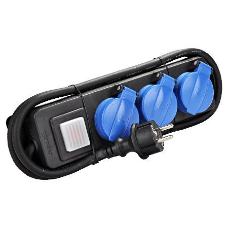 Prelungitor cu 3 prize cablu 1.5m H07RN-F 3G1,5 230V 16A max. 3500W IP44 [1]
