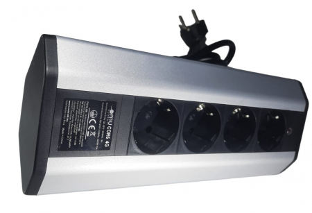 Prelungitor grup 4 prize schuko pentru colt montaj pe blat sau birou 16A 3680W 230V cablu 1.8 metri 3G1.5 si led indicator de prezenta tensiune [6]