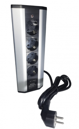 Prelungitor grup 4 prize schuko pentru colt montaj pe blat sau birou 16A 3680W 230V cablu 1.8 metri 3G1.5 si led indicator de prezenta tensiune [10]
