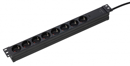 Prelungitor rack PDU 19" 8 prize schuko 45 grade 3 metri H05VV-F 3G1.5 230V 3500W IP20 [1]