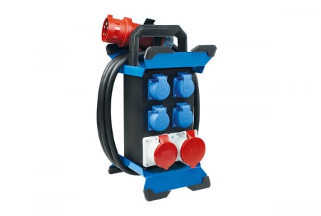 Prelungitoare - Prelungitor Stecky 12 pentru santier cu 4 prize monofazice schuko 16A 250V , 1 priza trifazica CEE 5 poli 16A IP44 si 1 priza trifazica CEE 5 poli 32A IP44