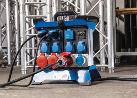 Prelungitor Stecky 13 pentru santier cu 4 prize monofazice schuko 16A 250V , 1 priza trifazica CEE 5 poli 16A IP44 si 1 priza trifazica CEE 5 poli 32A IP44 si protectie diferentiala [4]