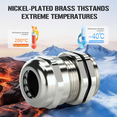 Presetupa metalica PG42 din alama nichelata diametru 32 - 38 mm IP68 [9]