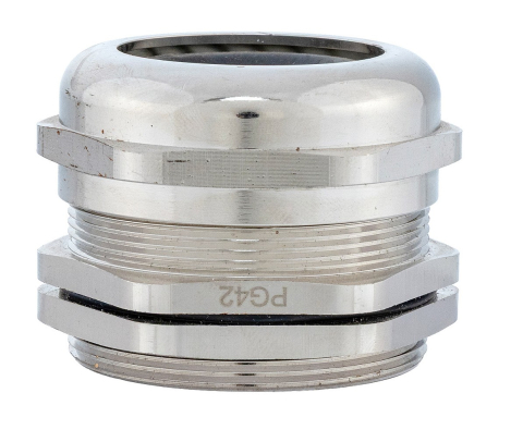 Accesorii tablouri electrice - Presetupa metalica PG42 din alama nichelata diametru 32 - 38 mm IP68