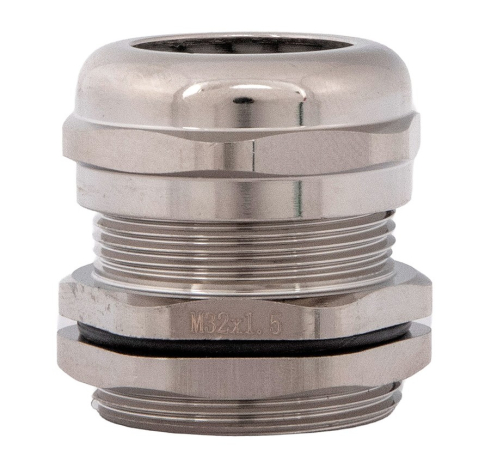Accesorii tablouri electrice - Presetupa metrica M32 din metal alama nichelata diametru 18-25mm IP68