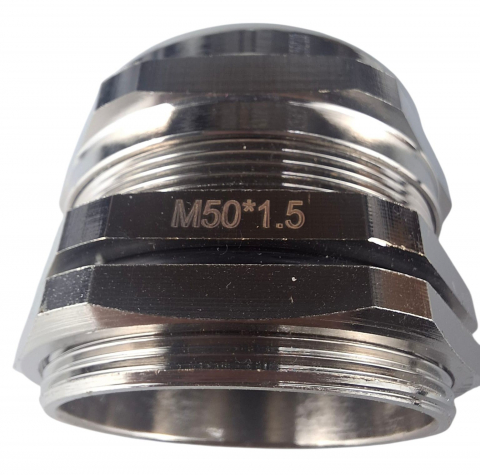 Presetupa metrica M50 din metal alama nichelata diametru 32-38mm IP68 [1]