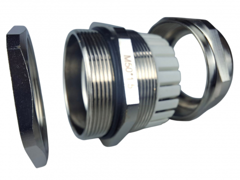 Presetupa metrica M50 din metal alama nichelata diametru 32-38mm IP68 [6]
