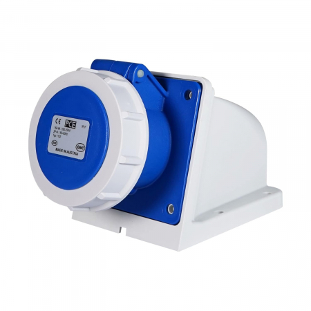 Priza industriala monofazica aplicata 3 poli 2P+E 16A 6h 230 V (50+60 Hz) albastra IP67 [5]