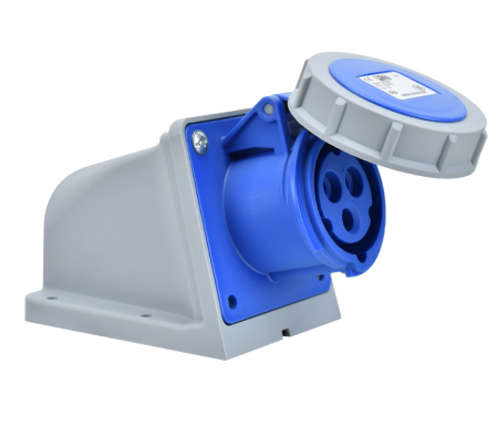 Prize si fise electrice - Priza industriala monofazica aplicata 3 poli 2P+E 16A 6h 230 V (50+60 Hz) albastra IP67