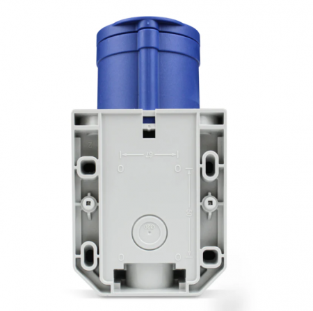 Priza industriala CEE monofazica aplicata albastra 3 poli 6h 32A 230V 50/60Hz IP44 [3]