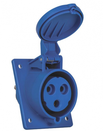 Accesorii tablouri electrice - Priza industriala monofazica incastrabila 3 poli 32A 2P+PE 6h 97x80mm 220-250V 50-60Hz IP44