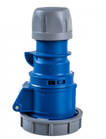 Priza industriala monofazica mobila pe cablu 3 poli 2P+E 32A 6h 230 V (50+60 Hz) albastra IP67 [5]