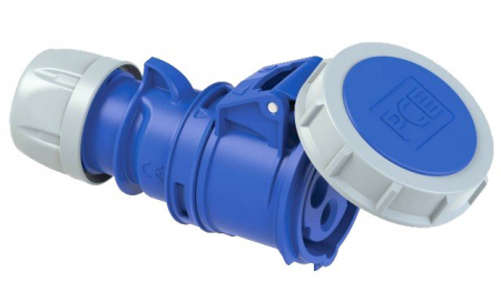 Priza industriala monofazica mobila pe cablu 3 poli 2P+E 32A 6h 230 V (50+60 Hz) albastra IP67 [3]