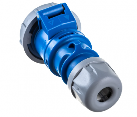 Priza industriala monofazica mobila pe cablu 3 poli 2P+E 32A 6h 230 V (50+60 Hz) albastra IP67 [4]