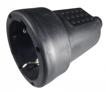 Prelungitoare casnice - Priza neagra cupla cauciucata schuko 16A 250V