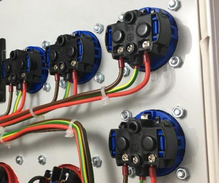 Priza schuko incastrabila albastra pentru tablouri electrice 16A protectie copii IP54 [3]