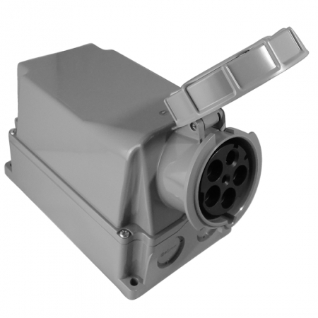 Priza trifazica aplicata 5 poli 125A 3P+N+E 6h CEE 380V IP67 [2]