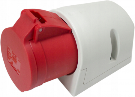 Priza trifazica aplicata 5 poli 32A 3P+N+E 6h CEE 380V IP44 [5]