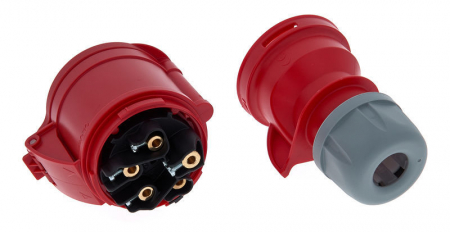 Priza trifazica mobila pe cablu 5 poli 32A 3P+N+E 6h CEE 380V IP44 [4]