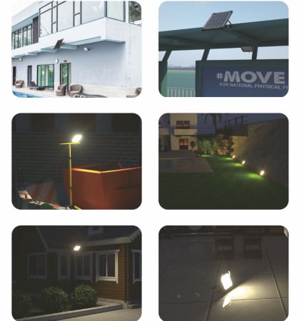 Proiector LED 10W 1500lm lumină naturală 4000K cu panou solar , cablu 5 metri , telecomandă si senzor de mișcare, acoperire apox. 100m² [2]