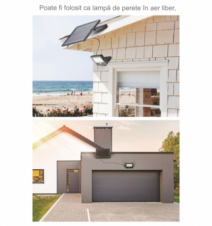 Proiector LED solar SOL-LRT-10W 10W, 1100lm, 4000K, power bank portabil, iesire USB, IP65 [2]