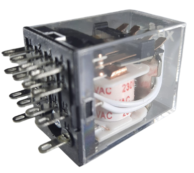 Aparataj tablouri electrice - Releu industrial R4 230V AC 5A cu 4 contacte morse