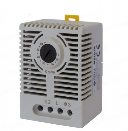 Accesorii tablouri electrice - Senzor de umiditate higrostat mecanic cu montare pe sina reglare 35..+95% RH