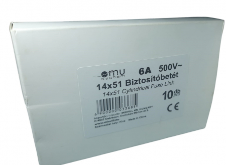 Set 10 sigurante 14x51 6A fuzibile cilindrice ceramica 500V AC gLgG [3]