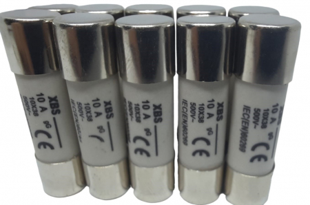 Sigurante fuzibile - Set 10 sigurante 10x38 10A fuzibile cilindrice ceramica  500V AC gG