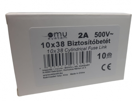 Set 10 sigurante 10x38 2A fuzibile cilindrice ceramica  500V AC gG [3]
