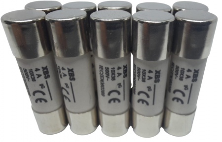 Sigurante fuzibile - Set 10 sigurante 10x38 4A fuzibile cilindrice ceramica  500V AC gG