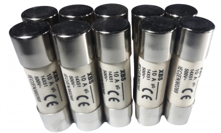 Set 10 sigurante 14x51 10A fuzibile cilindrice ceramica 500V AC gG [5]