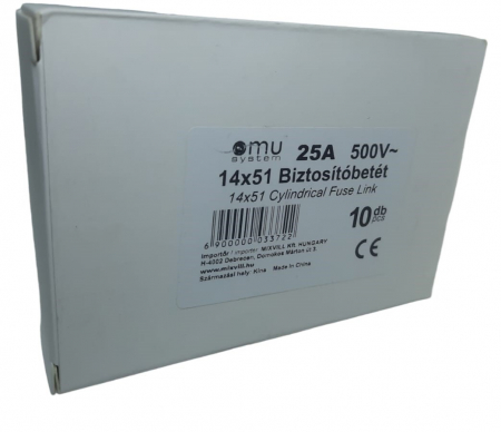 Set 10 sigurante fuzibile cilindrice ceramica 14x51 25A 500V AC gG [3]
