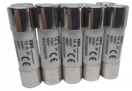 Sigurante fuzibile - Set 10 sigurante 14x51 10A fuzibile cilindrice ceramica 500V AC gG