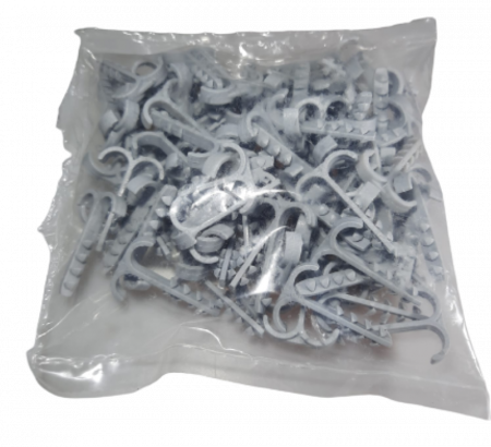 Set 100 buc cleme de perete prindere 12-20 mm cu două brațe strângere cu gaura de 6mm [1]
