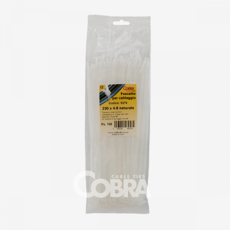 Set 100 buc colier cablu 140x2.5mm din plastic alb Cobra 9070 [2]