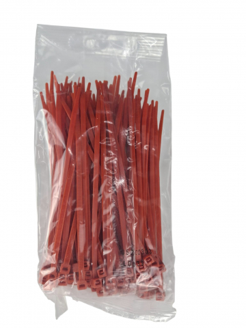 Set 100 buc colier cablu 140x3.6mm din plastic rosu Cobra 9133 [1]