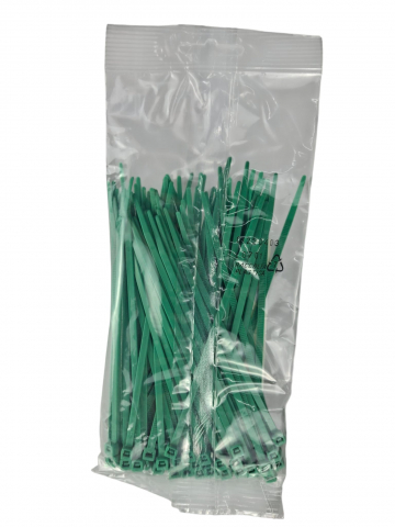 Set 100 buc colier cablu 140x3.6mm din plastic verde Cobra 9135 [1]