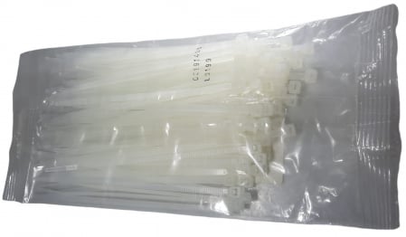 Set 100 buc colier cablu 290x3.6mm din plastic alb Cobra 9160 [2]